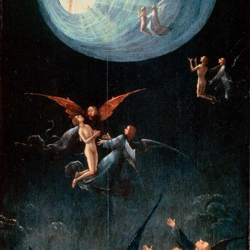 La Ascensión del Beato fragmento del cuadro Visiones del Más Allá de Hieronymus Bosch realizada entre 1505 y 1515.